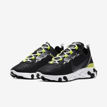 Nike React Element 55 SE - Női Utcai Cipő - Fekete/Citrom/Fehér